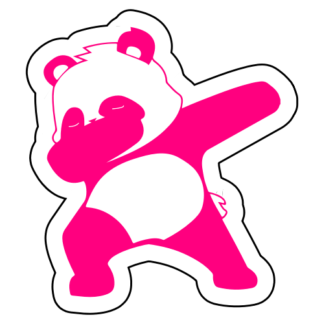 Dabbing Panda Sticker (Hot Pink)